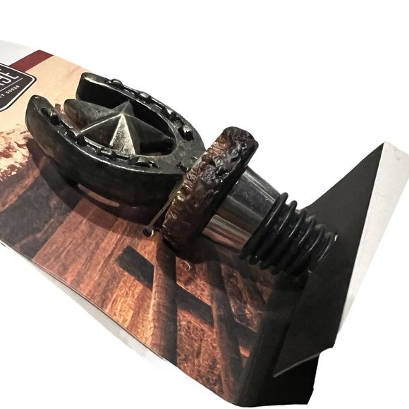 Foster & Rye Rodeo Horseshoe Star Agate Lot 3 Wine Bottle Stopper New In Package - Picture 3 of 9